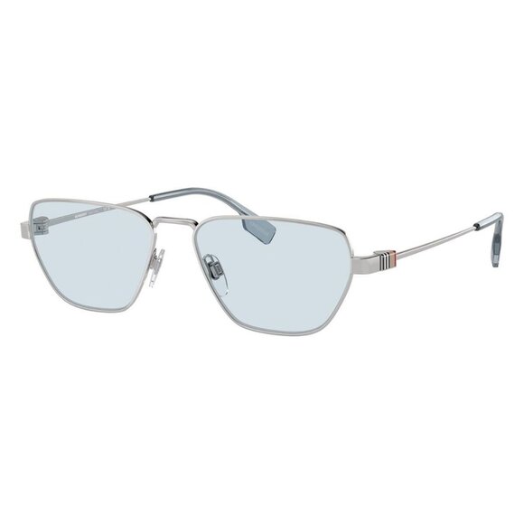New Authentic  BURBERRY Silver Square BE3146 1005/72 Sunglasses Women - Picture 1 of 6